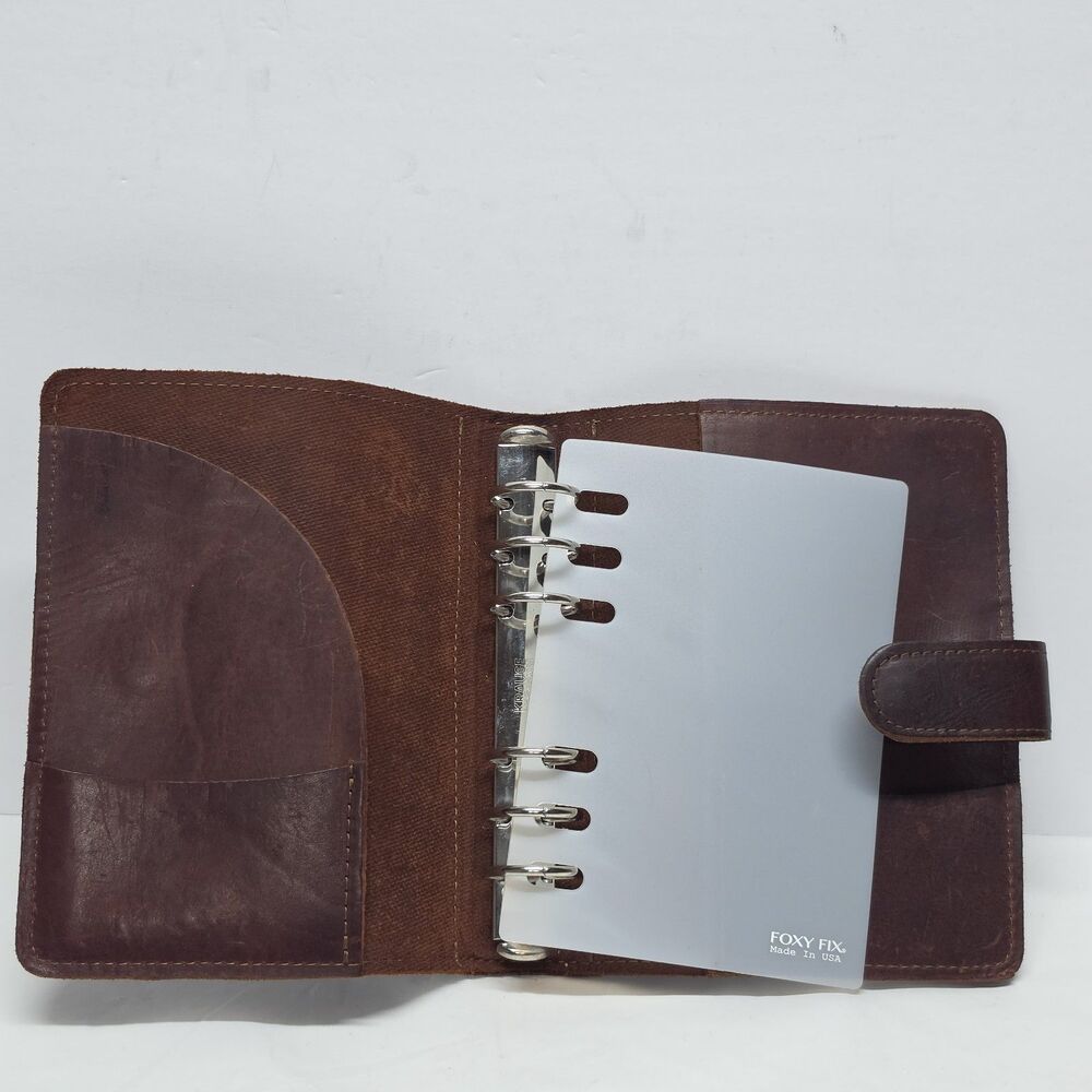 Foxy Fix Personal Size Brown Leather Ring Planner Krause Rings Binder